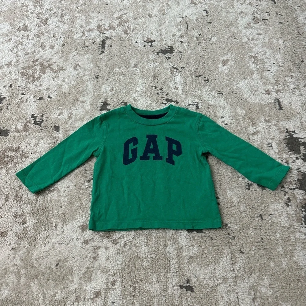 Gap Baby Boys Green Long Sleeve Top Size 6-12 Months